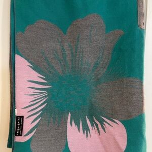 Floral Teal and Pink Scarf by